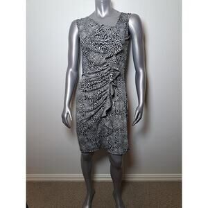 Dana Buchman DM51925 Animal Leopard Print Dress xs Gray Black
